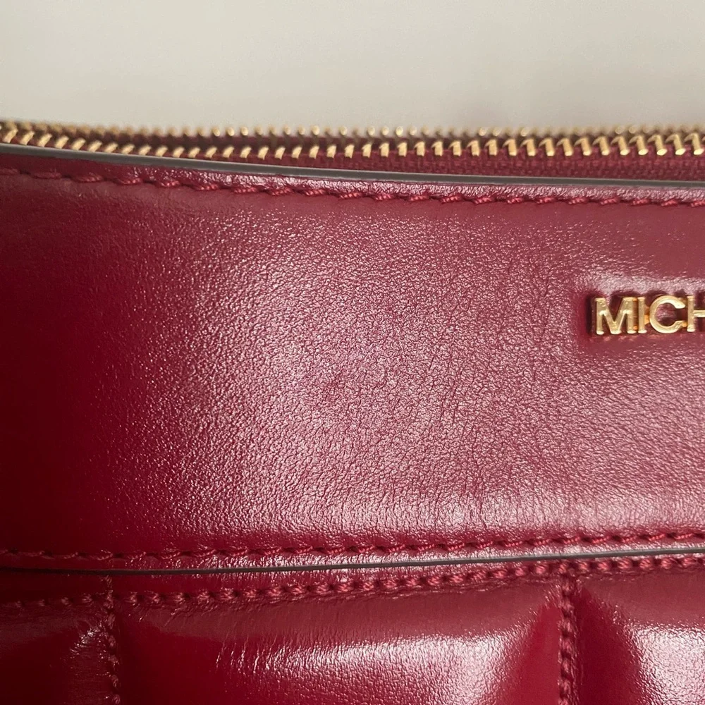 Michael Kors Burgundy Quilted Shoulder Bag - Picture 10 of 12
